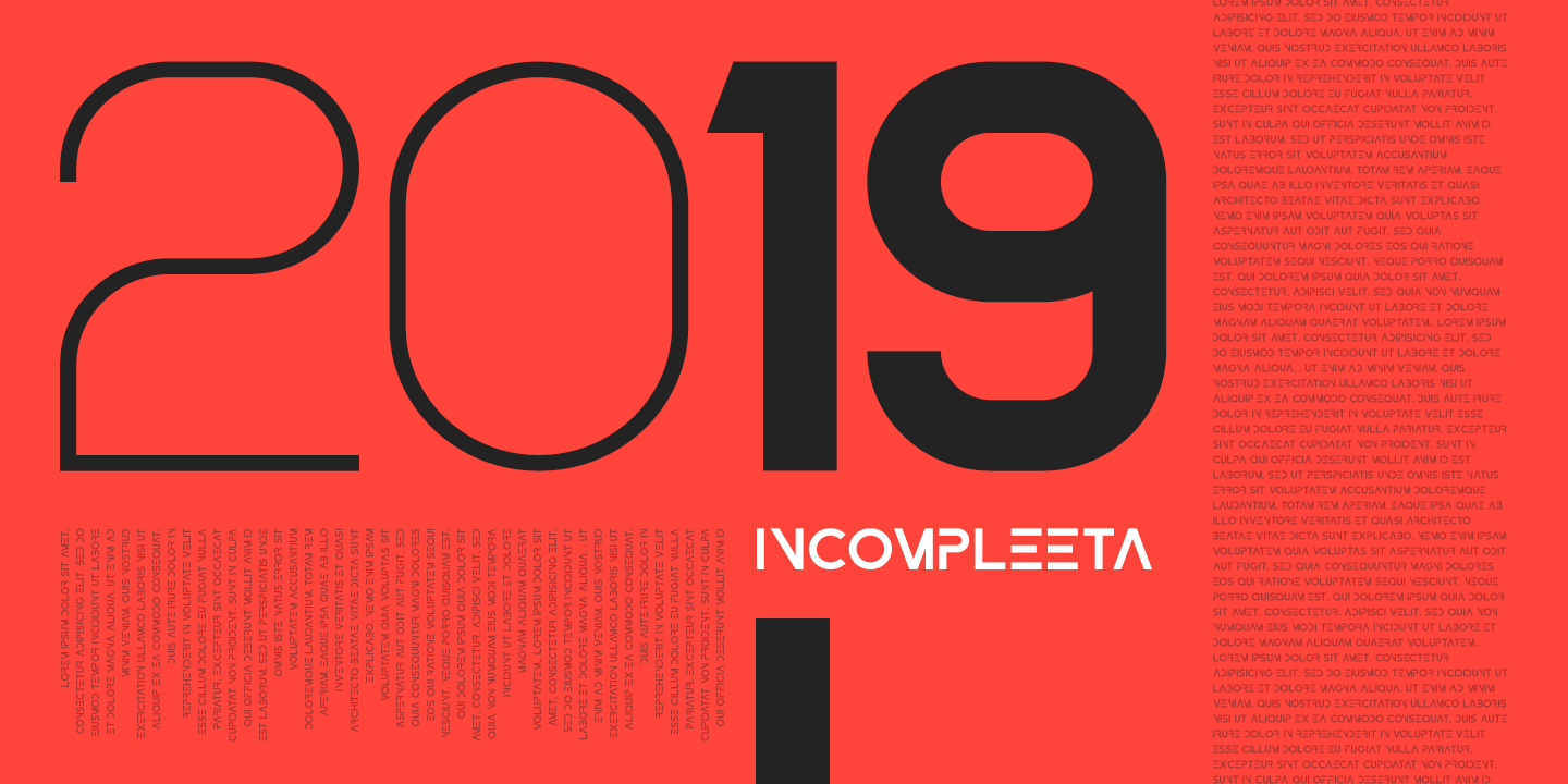 Incompleeta Light Reveal Font preview